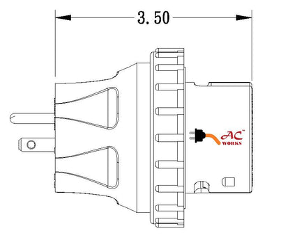 AC WORKS® [ADTE515] Transfer Switch Temp Power 15A Plug to CS6364 (Two hots bridged) 50A Locking