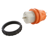 orange adapter, transfer switch adapter, temp power adapter, locking adapter, adapter with threaded ring, AC WORKS, AC Connectors