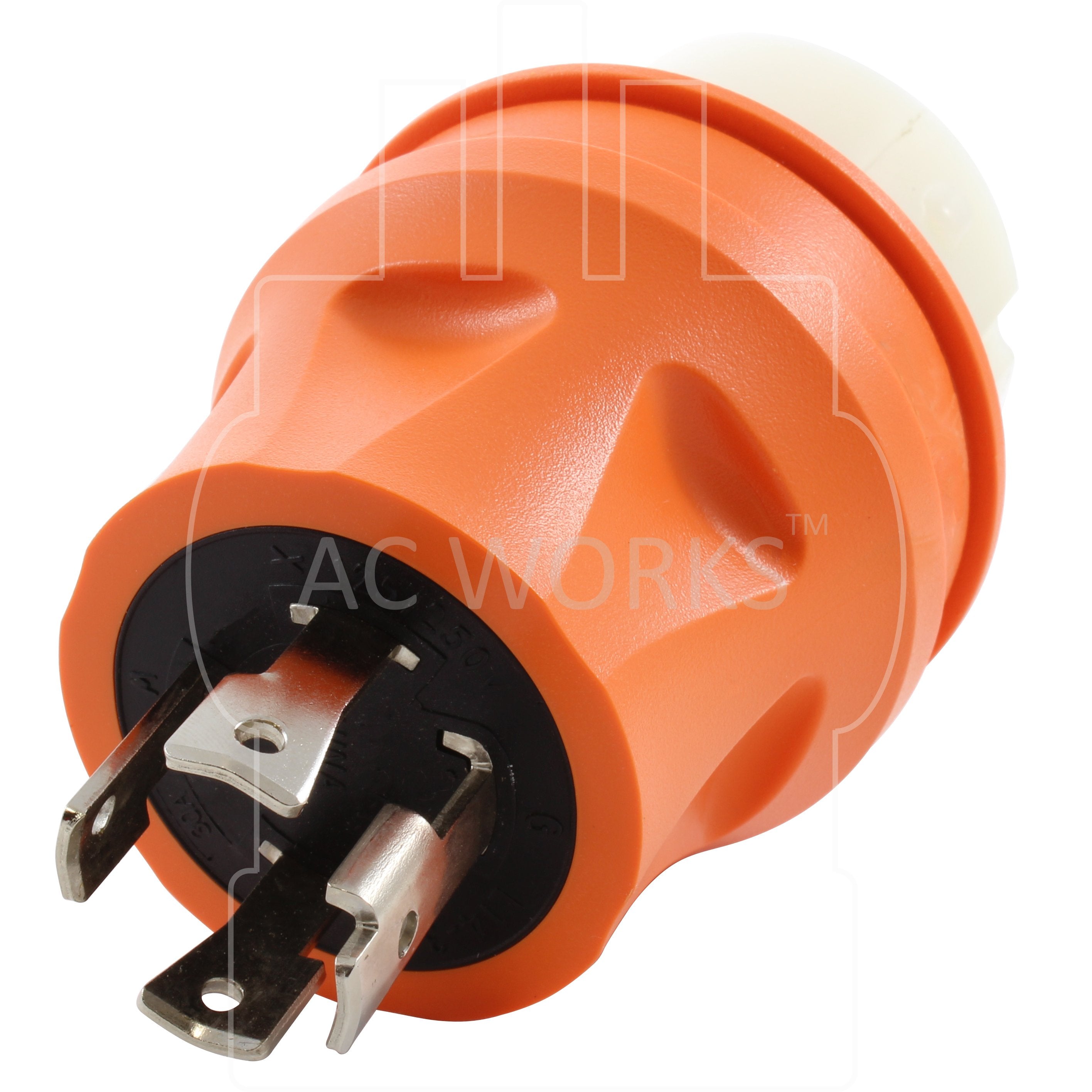 AC WORKS® [ADTEL1430] Transfer Switch/ Temp Power L14-30P 30A 4-Prong Plug to CS6364 50A Connector