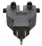AC WORKS® [ADV104] 3-Prong Heavy-Duty V-DUO Household Outlets Adapter