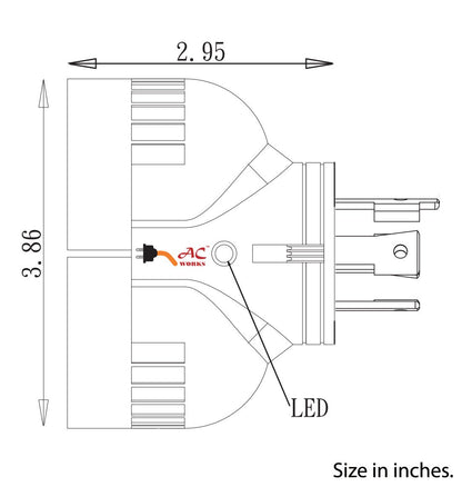 ADVL1420520, AC Works, AC Connectors, Orange adapter, v outlet adapter, duo adapter