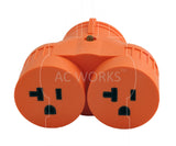 AC Works, NEMA 5-20R, two t blade household outlets, multi outlet adapter