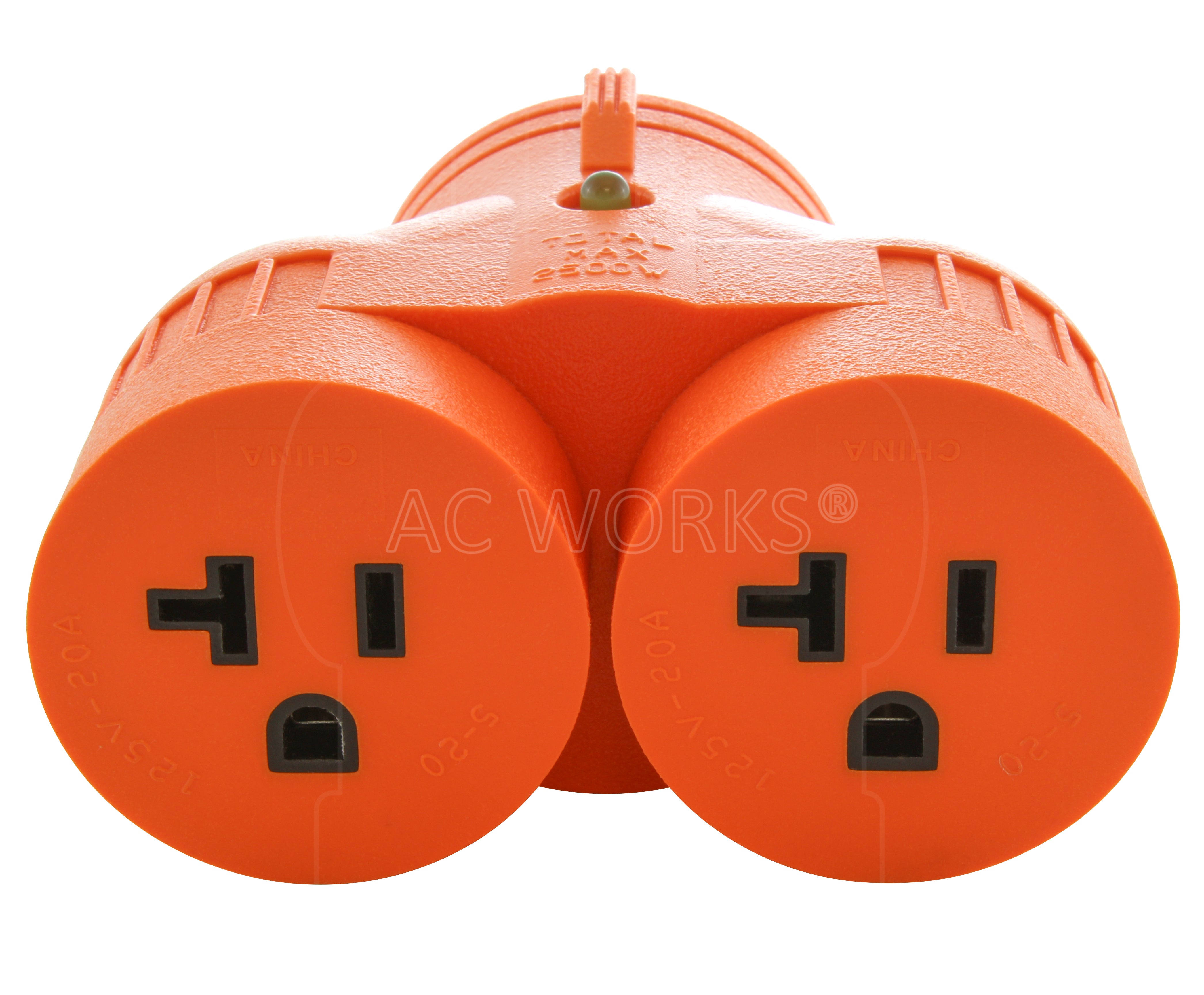 two NEMA 5-20R 20A 125V female connectors