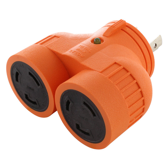 V-DUO adapter, AC WORKS, AC Connectors, orange multi outlet adapter
