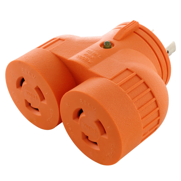 V-DUO adapter, multi outlet adapter, AC WORKS, AC Connectors, orange adapter