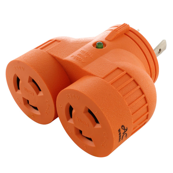 AC WORKS, AC Connectors, orange multi-outlet adapter, V-DUO adapter