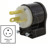 NEMA 6-20P, 620 plug, HVAC plug, power tool plug, 20 amp straight blade plug, 