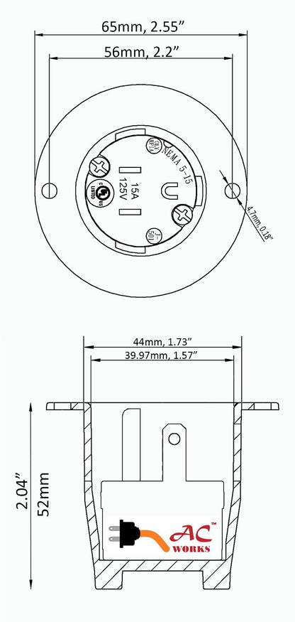 ASIN515P-WC, AC Works, AC Connectors, EV charging inlet, DIY wiring, DIY inlet, DIY electrical