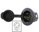 AC WORKS® [ASINL1430P-FC] 30A 125/250V L14-30P Power Input Inlet with Weather-tight Cover