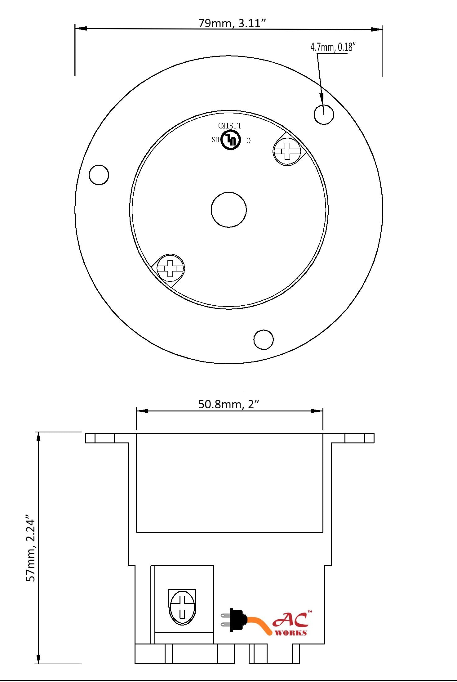4-prong locking inlet