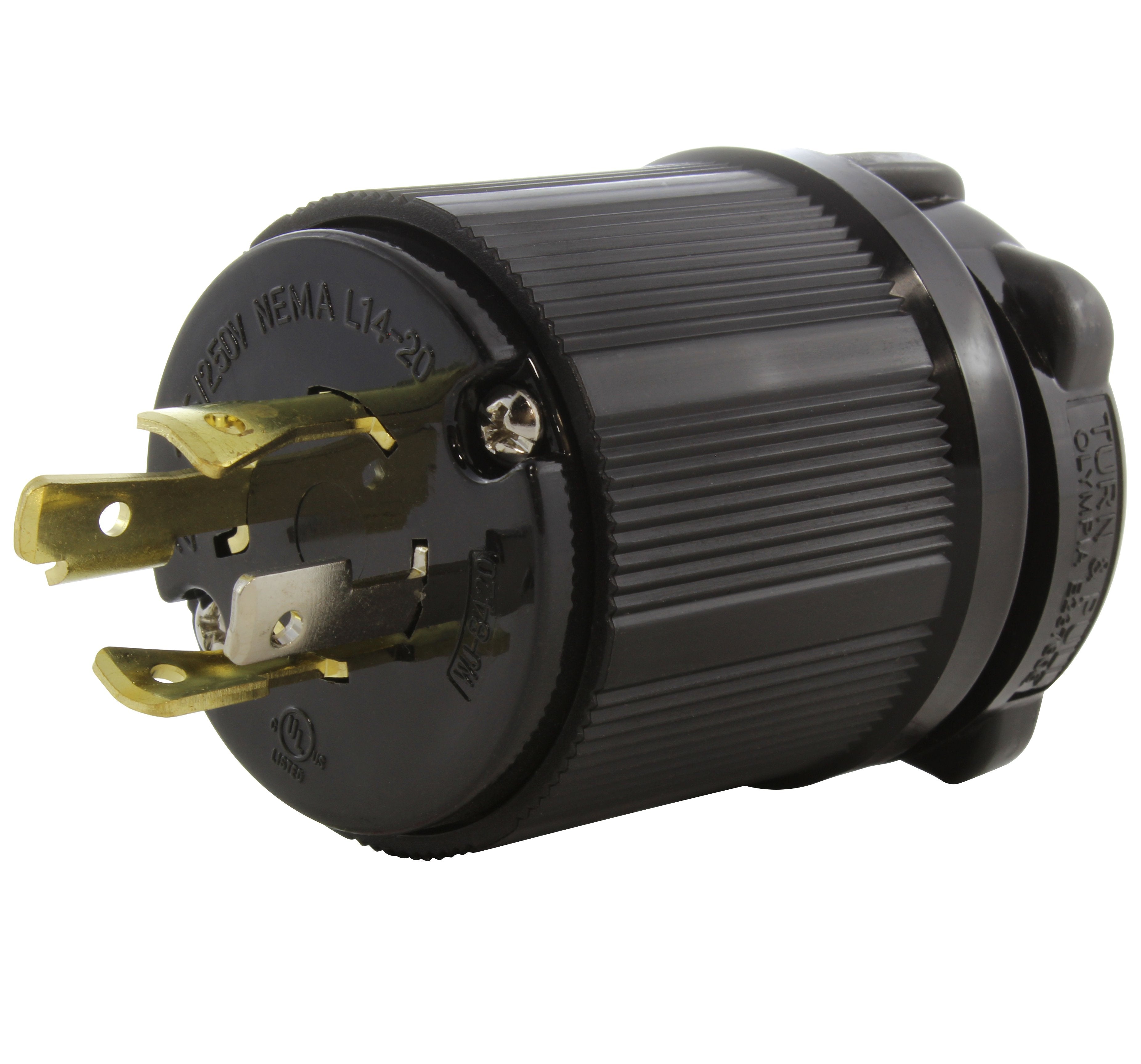 AC WORKS® NEMA L14-20P 20A 125/250V 4-Prong Assembly Locking Male