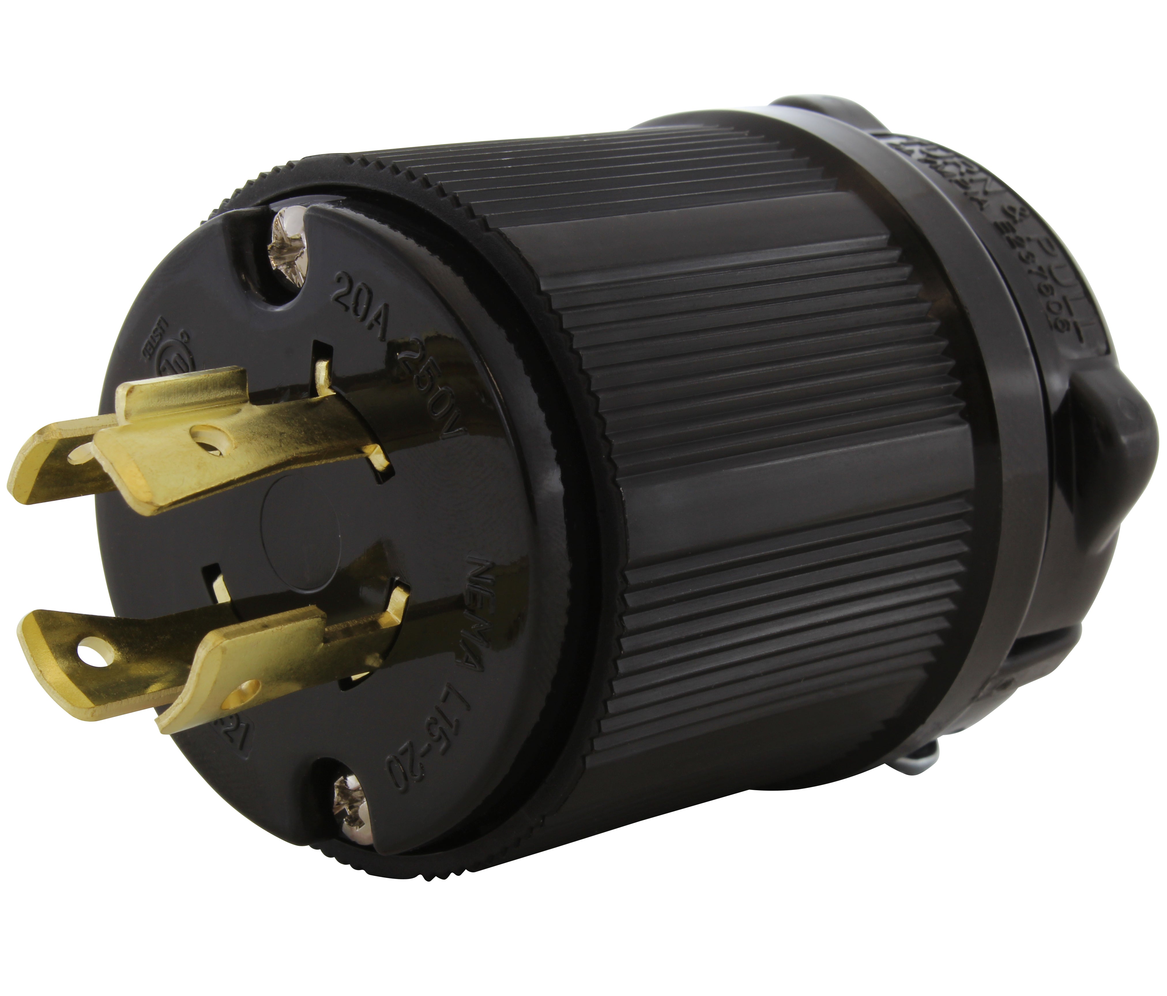 AC WORKS® Wiring Device NEMA L15-20P 20A 250 Volts 4-Prong Locking