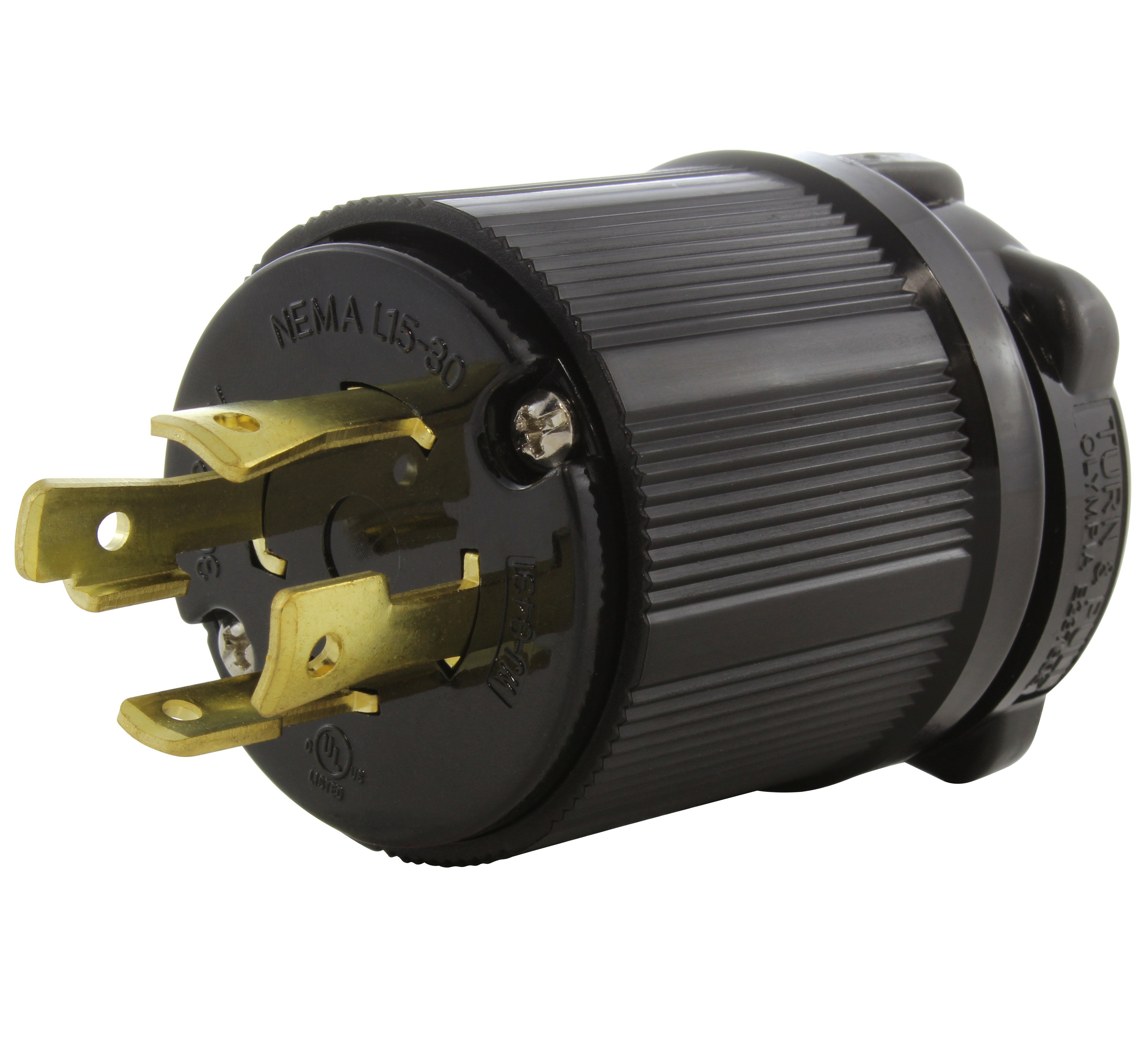 AC WORKS® NEMA L15-30P 3-Phase 30A 250V 4-Prong Locking Male UL C