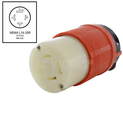 NEMA L16-20R 4-prong female connector