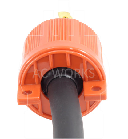 AC Works, strain relief plug, strain relief structure, DIY strain relief assembly, 30 amp plug assembly