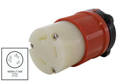 NEMA L7-30R 30A 277AV 3-prong locking connector