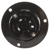 NEMA L15-20 outlet, L1520 female connector, 4-prong three-phase locking outlet