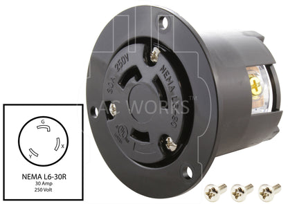 NEMA L6-30R 30A 250V 3-prong locking outlet