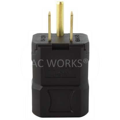 AC WORKS® [ASQ515P] NEMA 5-15P 15A 125V Clamp Style Square Household Plug with UL, C-UL Approval