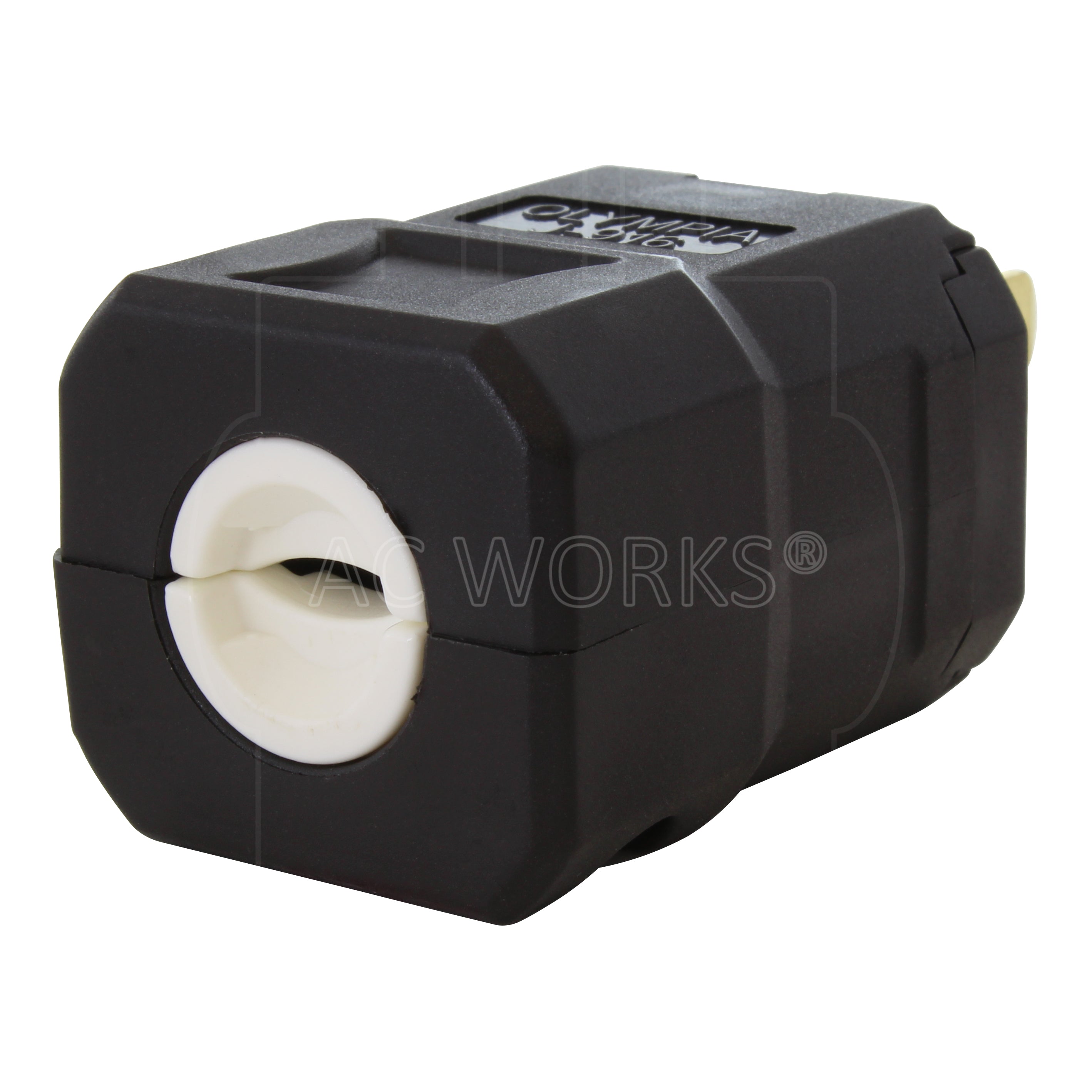 AC WORKS® [ASQ520P-BK] NEMA 5-20P 20A 125V Clamp Style Square Plug with UL, C-UL Approval