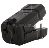 AC WORKS® [ASQ520R-BK] NEMA 5-15/ 20R 15/ 20A 125V Clamp Style Square Household Connector with UL, C-UL Approval