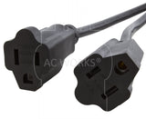 AC WORKS® [CC14Y515] Up to 7ft 10A 18/3 Medical Grade Y-Cable with Two NEMA 5-15R Connectors