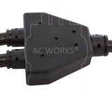 AC WORKS® [CC14Y515] Up to 7ft 10A 18/3 Medical Grade Y-Cable with Two NEMA 5-15R Connectors