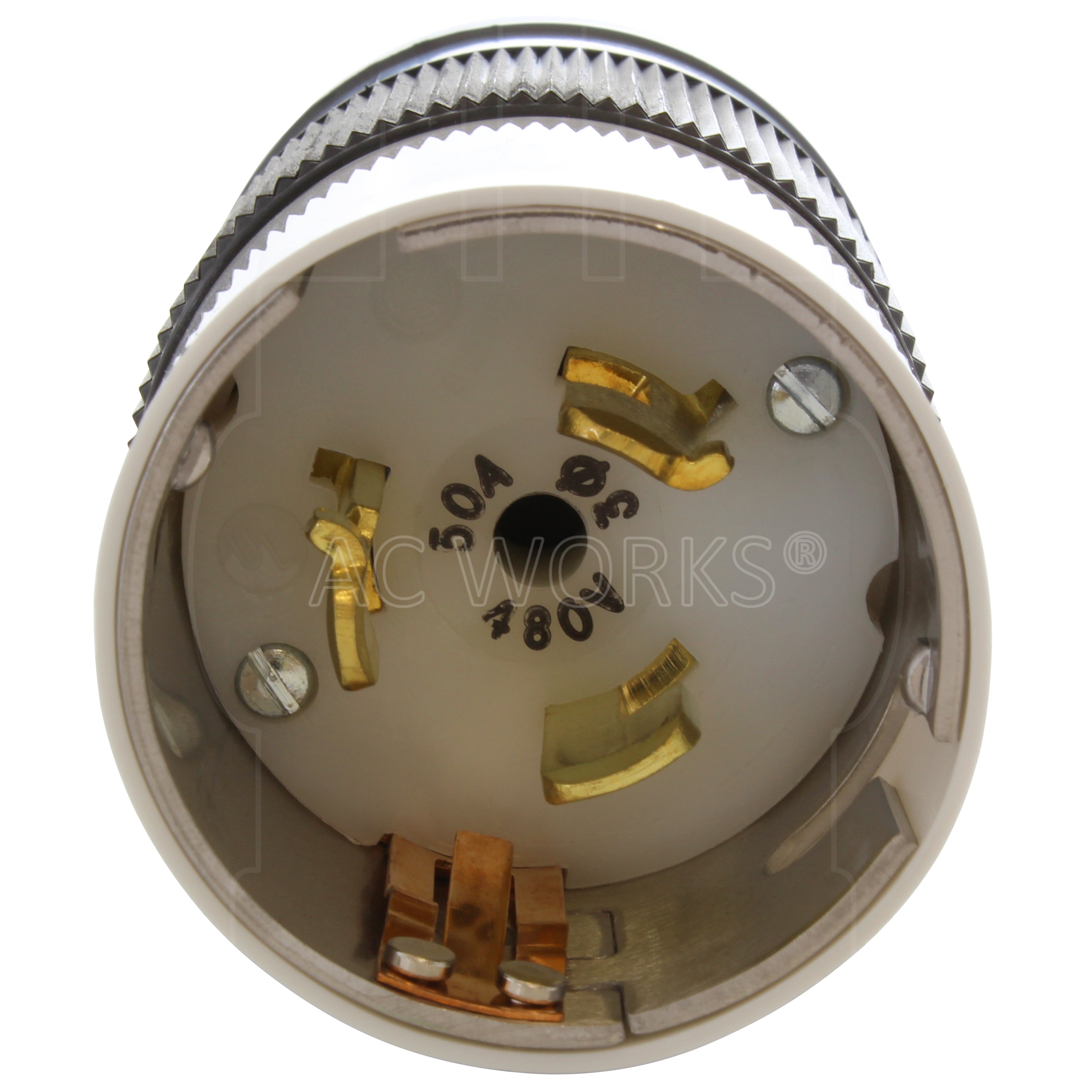 California Standard 50A 480V 4-prong 3-phase plug assembly