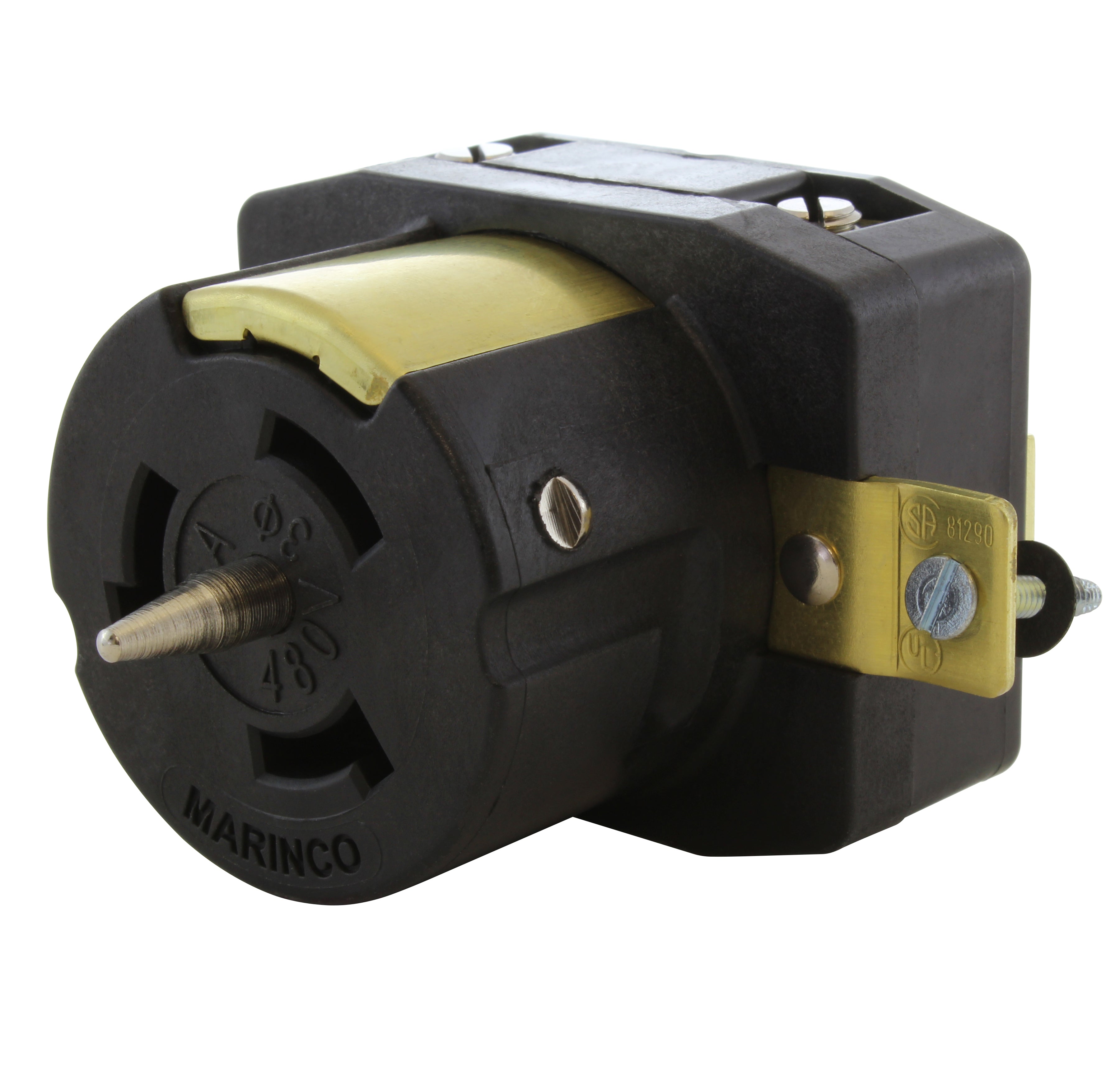 AC WORKS® [CS8169] California Standard CS8169 50A 480V 3-Phase Locking Receptacle