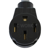 AC WORKS® [EVL2130MS-018] 1.5FT EV/RV Adapter 30A 120/208V L21-30P Locking Plug to 50A EV Adapter