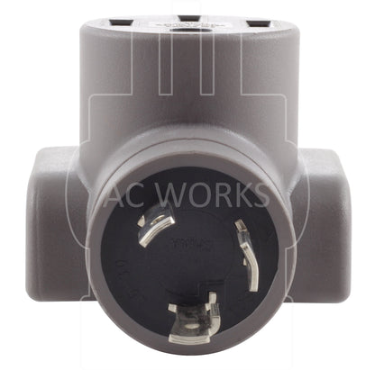 AC Works, NEMA L6-30P, L630 plug, 30 amp 3 prong twist lock plug, 3 prong locking plug