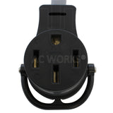 AC WORKS® [EVTT30MS-018] 1.5FT EV Adapter 30A 125V TT-30 RV Plug to 50A EV Adapter Cord for Tesla