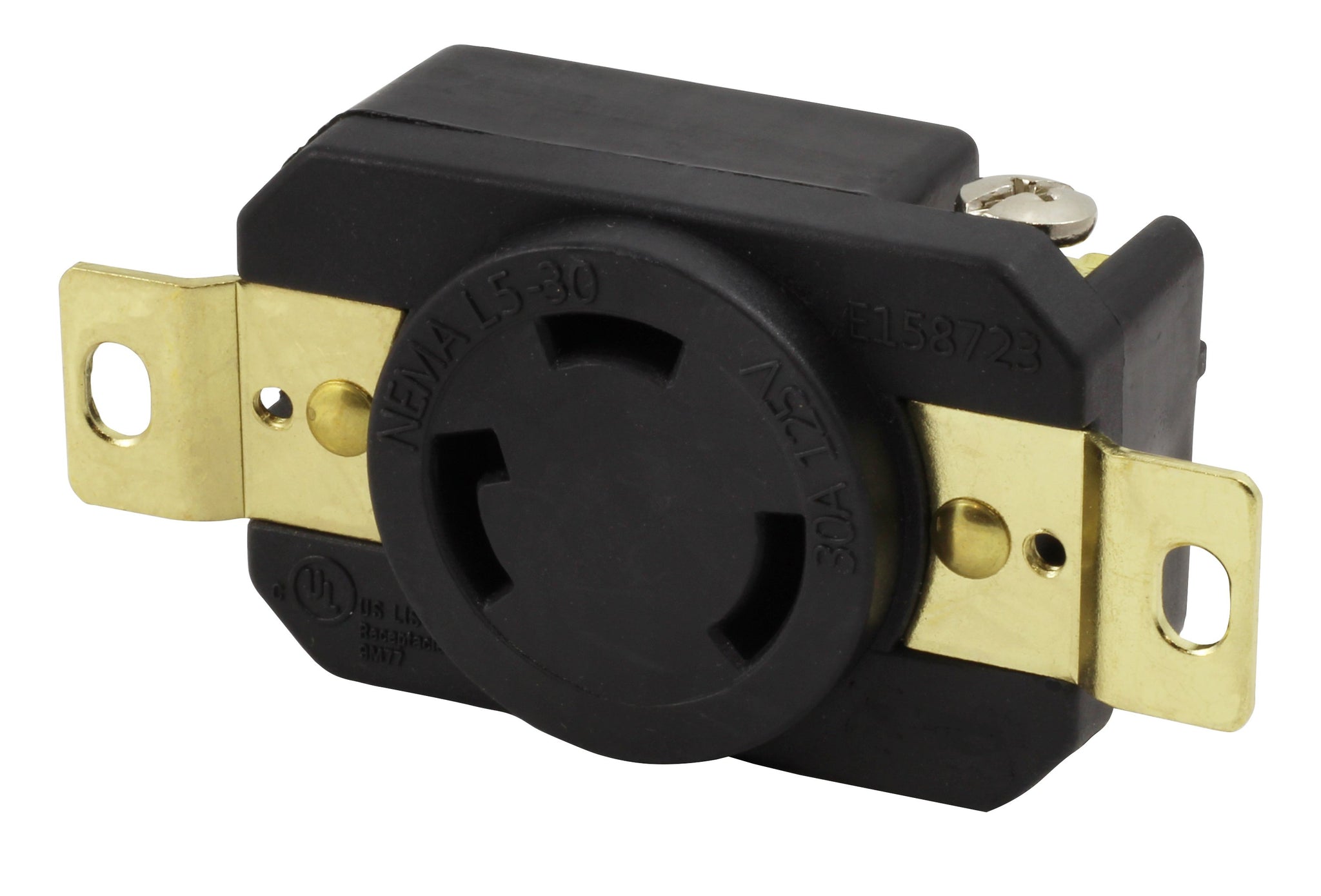 NEMA L5-30R 30A 125V Twist Lock Female Wall Outlet Receptacle US 3 Wire  Grounding Flush Mounting Power Generator Receptacle