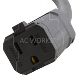 AC WORKS® [HD515PR] SOOW 12 Gauge NEMA 5-15 15A 125V Heavy Duty Outdoor Rubber Extension Cord