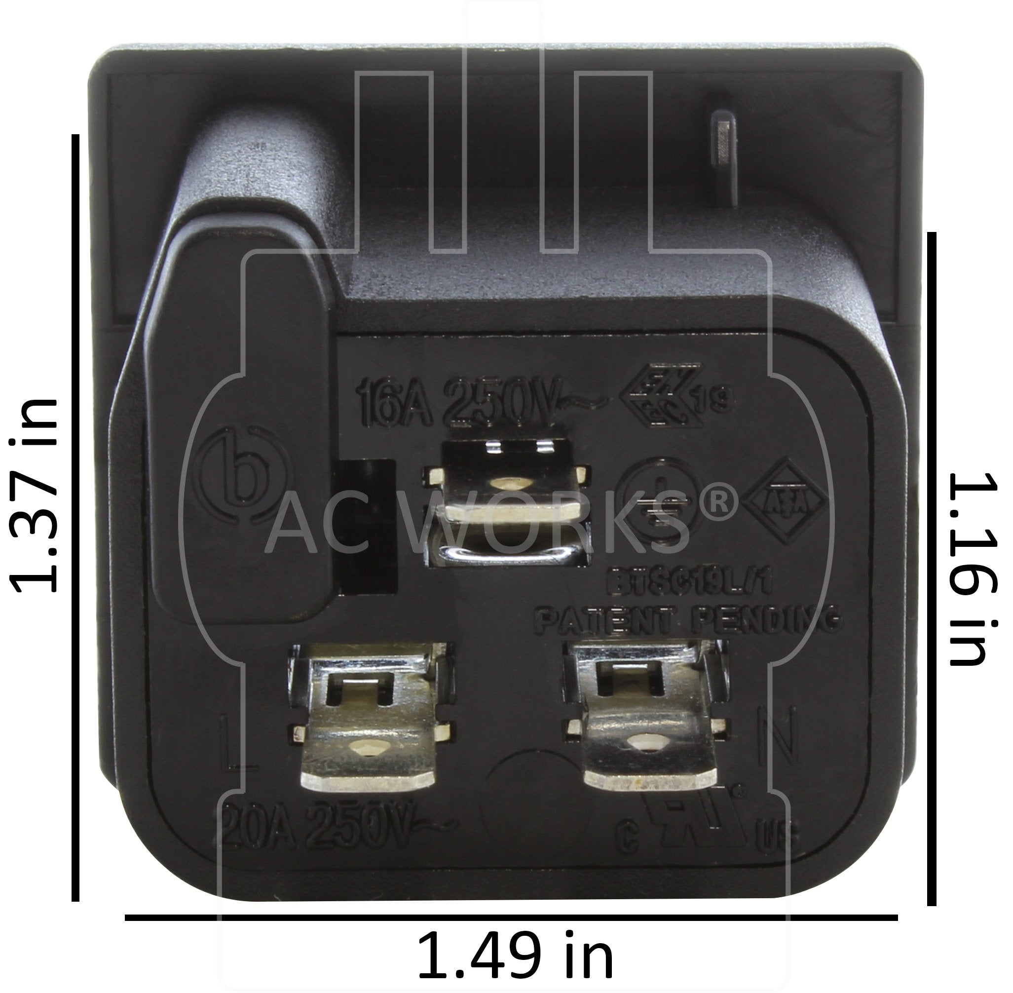 DIY IT/CPU/medical cart C19 outlet with locking feature