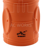 AC Works brand orange electrical adapter