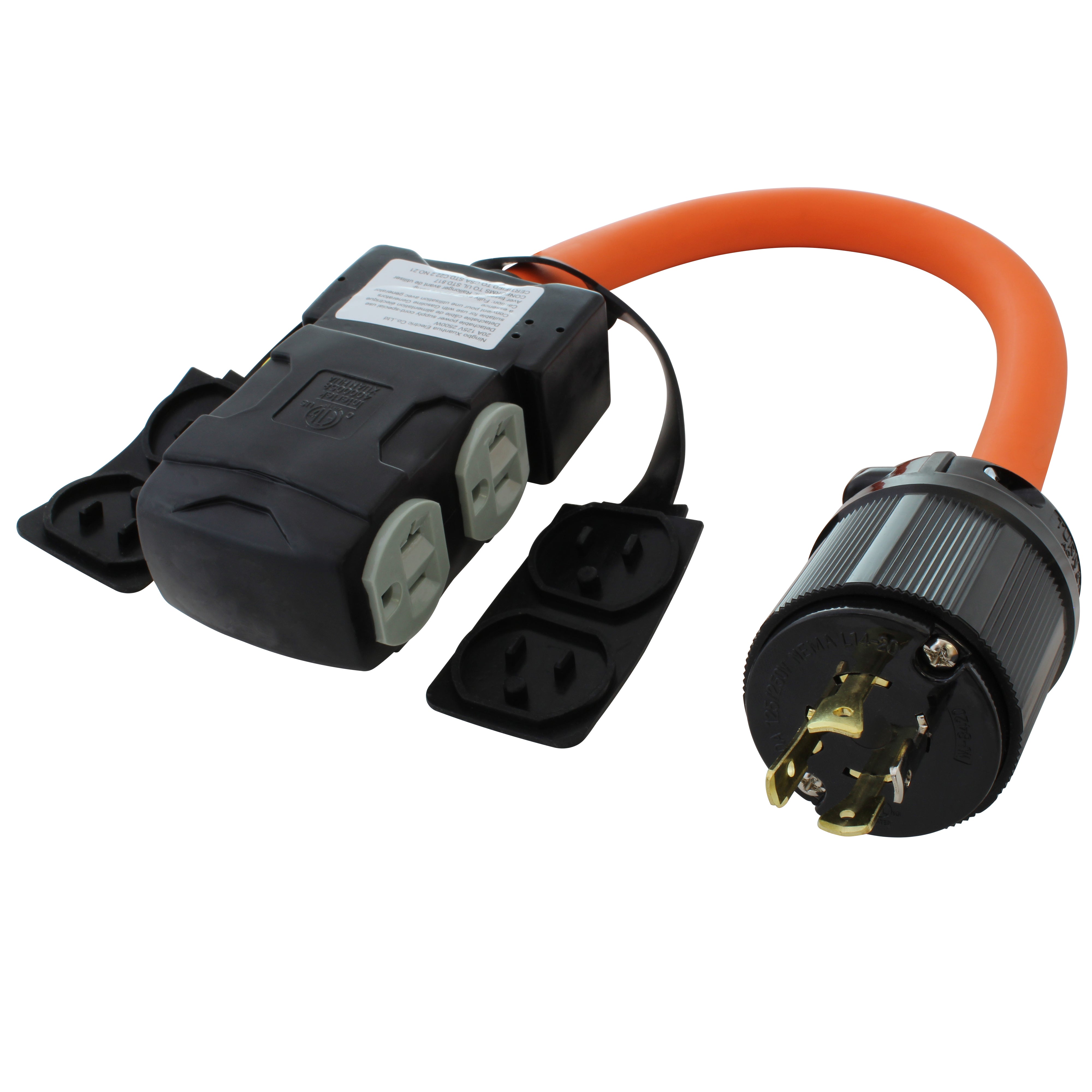 AC WORKS® 1.5FT NEMA L14-20P 20A 4-Prong Generator to Household