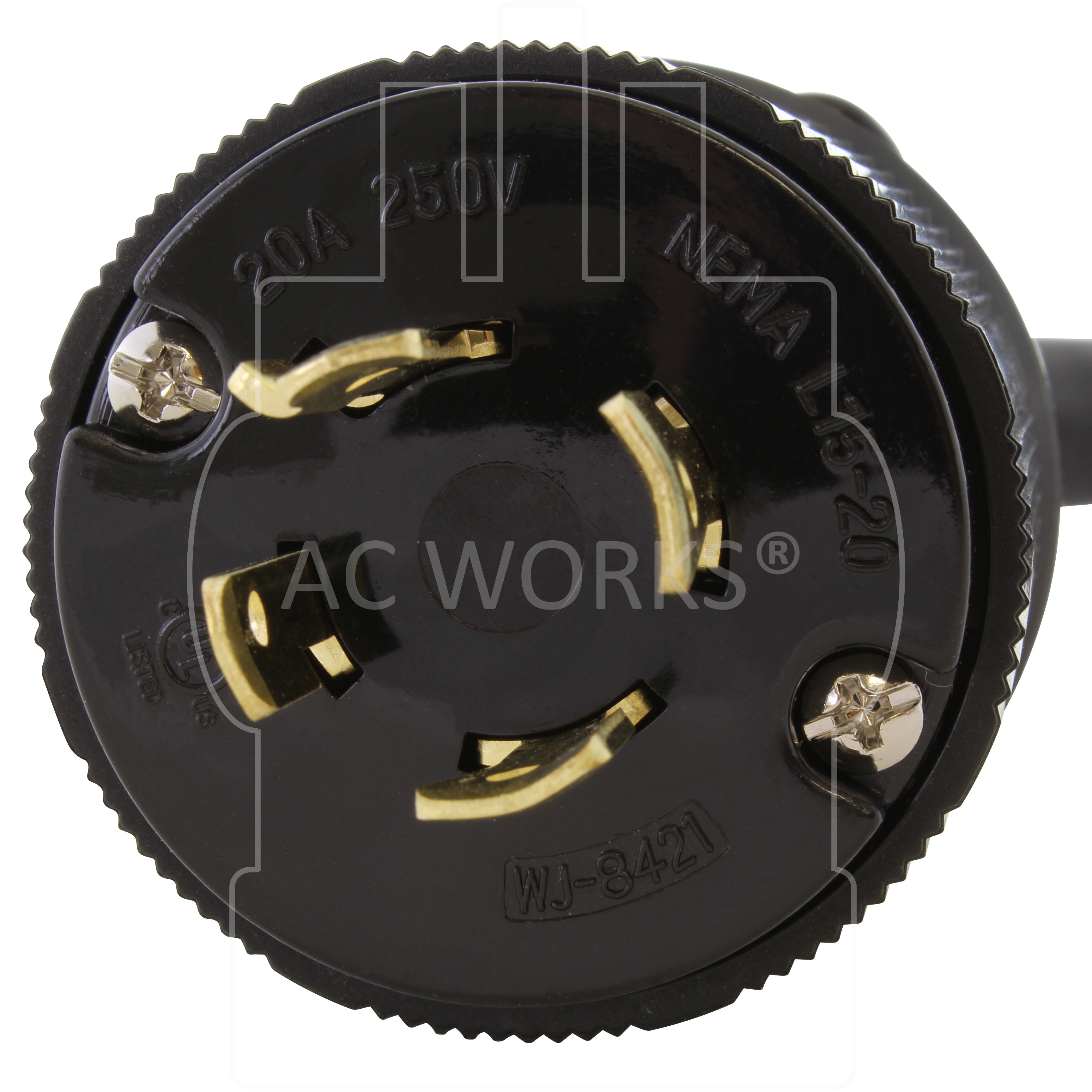 1FT L15-20P 3-Phase 20A 250V 4-Prong Plug to 6-15/20 HVAC/ Power