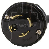 AC WORKS® [L1520620-012] 1FT L15-20P 3-Phase 20A 250V 4-Prong Plug to 6-15/20R 250V 15/20A T-Blade