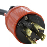NEMA L15-30P, L1530 male plug, locking 3-phase 30 amp industrial plug, 4-prong 250 volt male plug