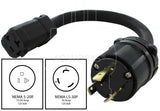 NEMA L5-20P to NEMA 5-20R adapter cord