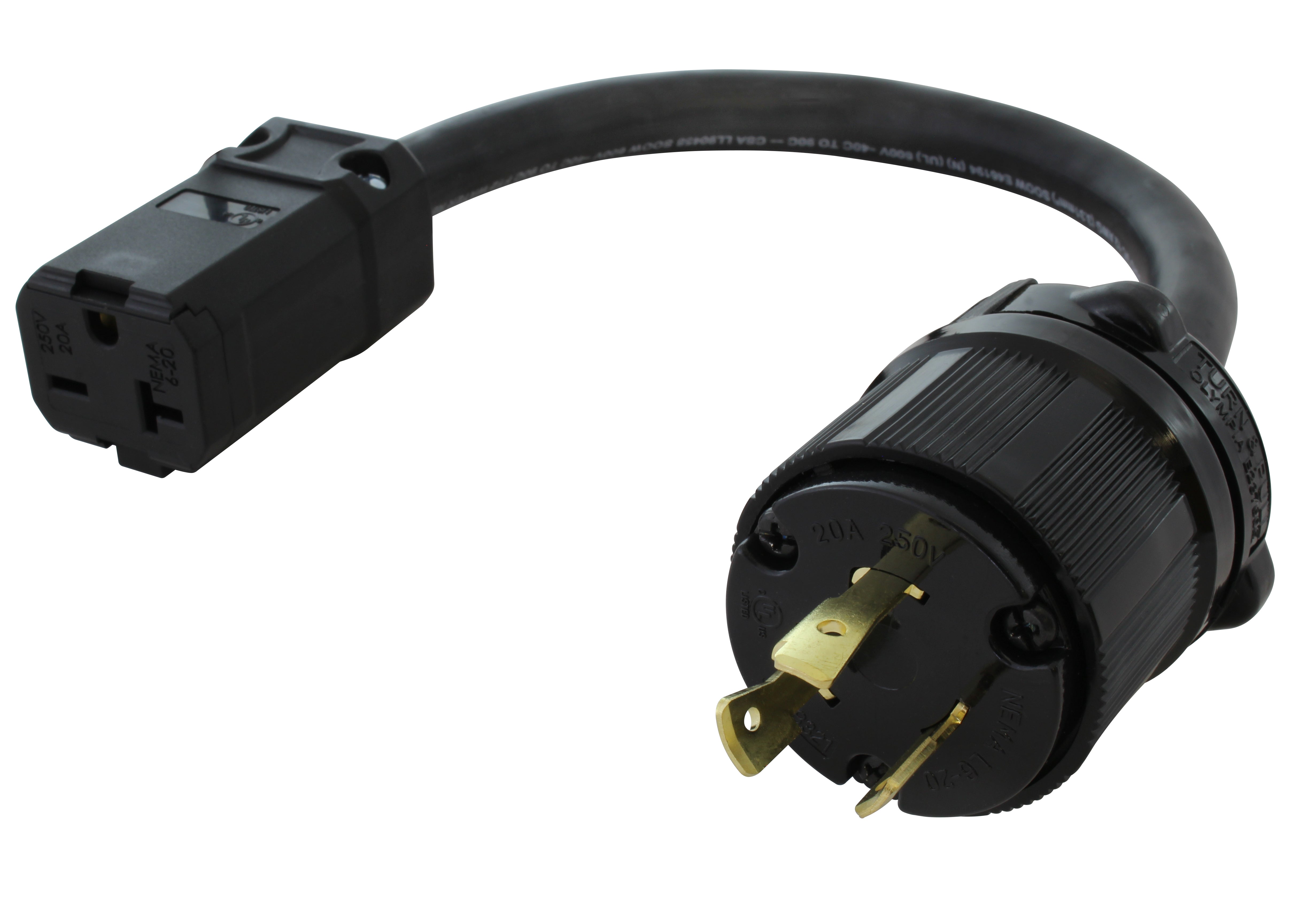 250V flexible 3-prong adapter