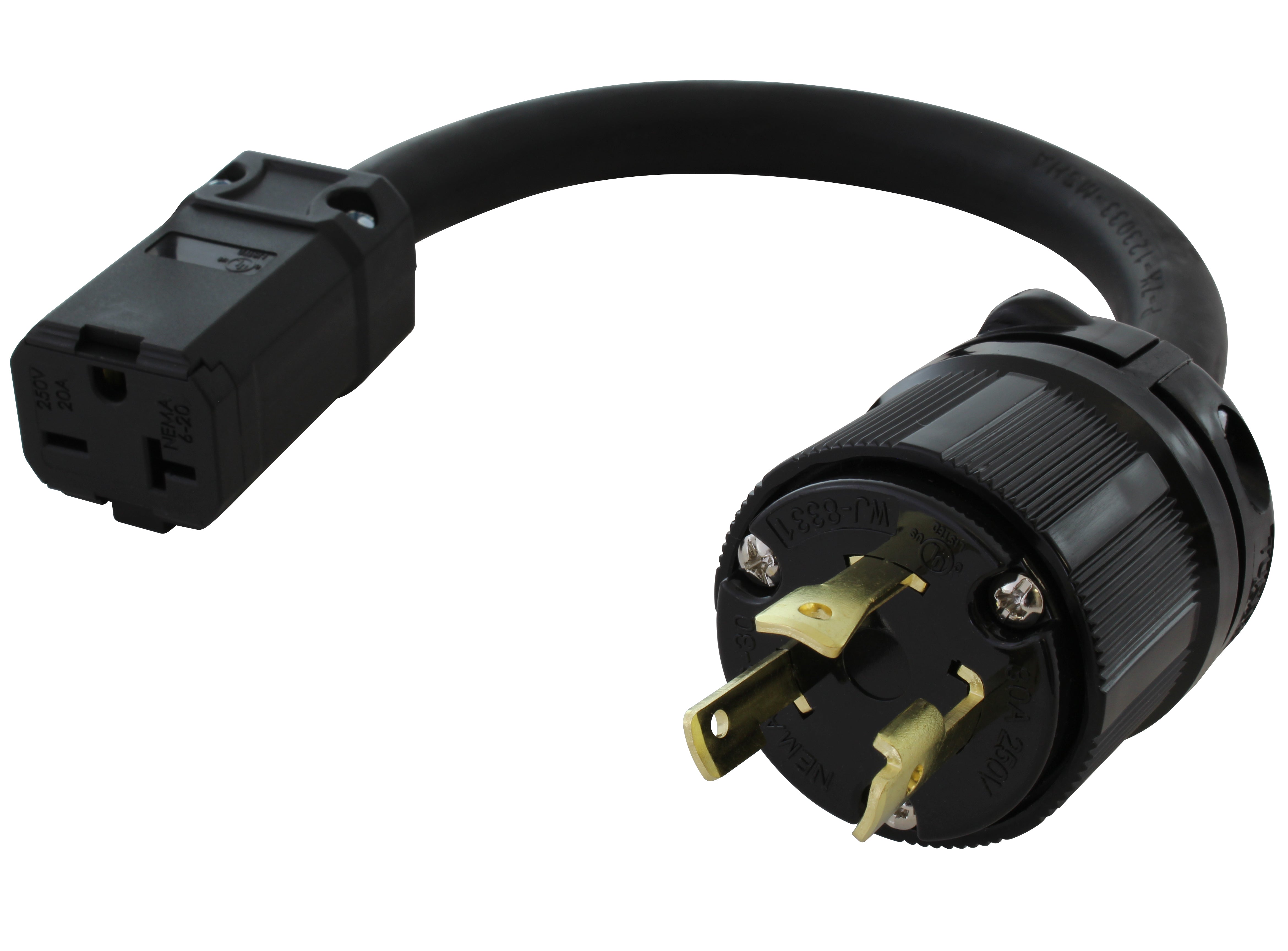 3-prong 250 volt flexible adapter