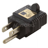 NEMA 5-15P, 515 plug, regular household plug, 15 amp plug, nickel-plated plug