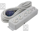 AC Works, hospital grade power strip with household outlets, NEMA 5-15, 515, household plug and outlets, 1 to 4 outlets