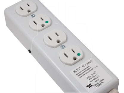 AC Works, Green dots power strip, hospital grade power strip, NEMA 5-15R, 5-15R, 515R