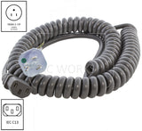 NEMA 5-15P to C13 coiled medical grade cable