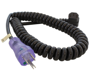 coiled medical grade cable with right C13