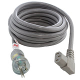 medical grade power cord with right angle C13 connector