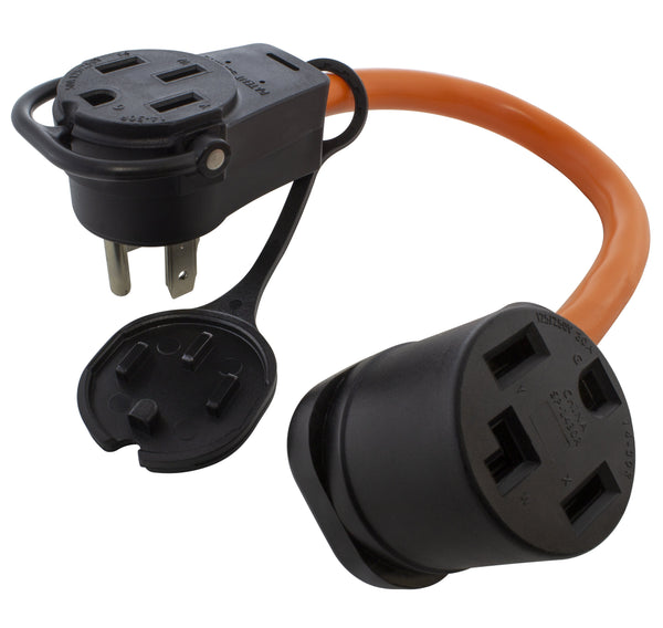 1.5FT 50 Amp 14-50 Piggy-Back Plug with 14-30R Connector Adapter Cord – AC  Connectors